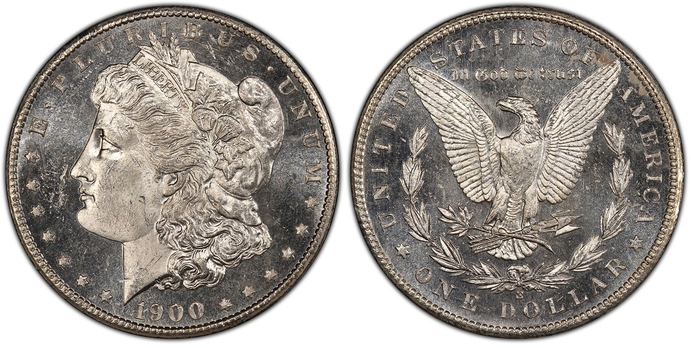 1900 Philadelphia Morgan silver dollar DMPL deep mirror prooflike fields with frosted devices
