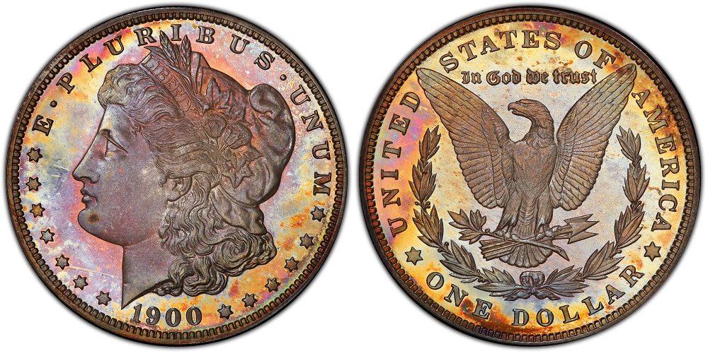 1900 Proof Morgan silver dollar with cameo contrast in NGC or PCGS holder